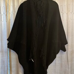 Women's Black Fringed Cardigan
